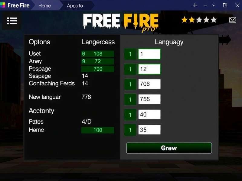 Free Fire Pro Language Options